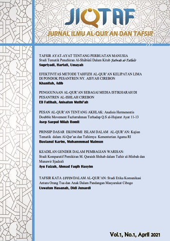 JIQTAF: Jurnal Ilmu Al-Qur'an dan Tafsir
